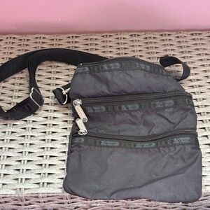 LeSportsac Black 3-Zip Crossbody